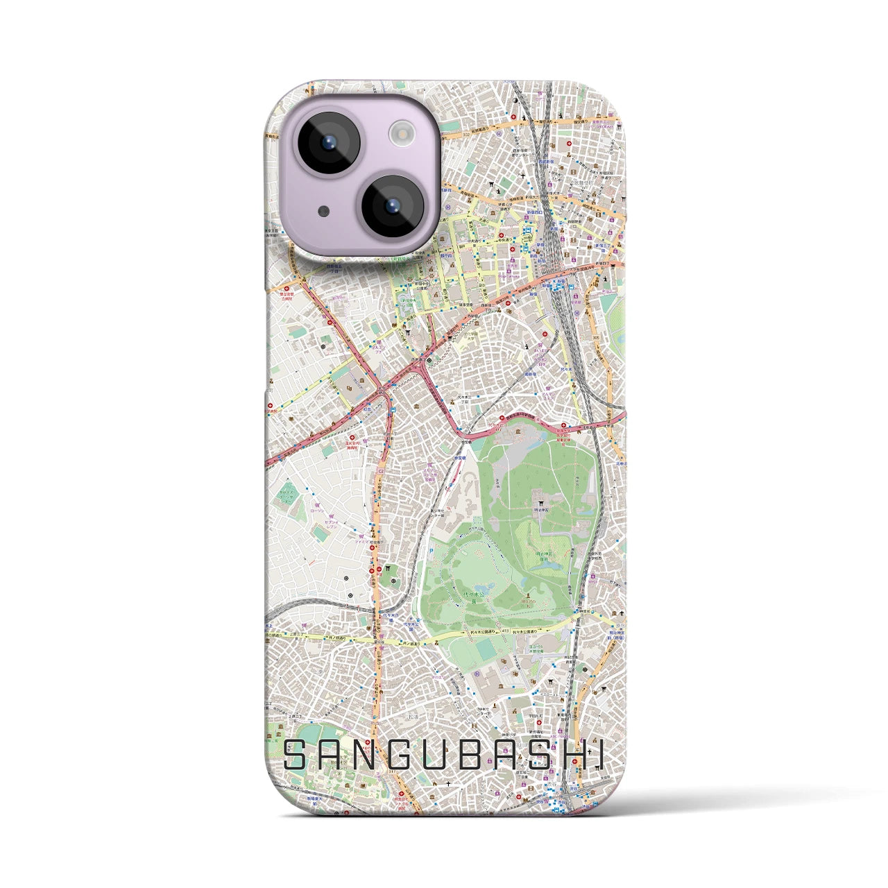【参宮橋(東京都)】地図柄iPhoneケース(バックカバータイプ)