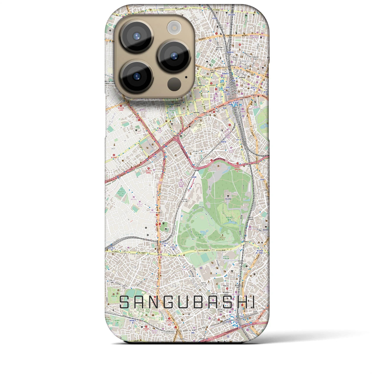 【参宮橋(東京都)】地図柄iPhoneケース(バックカバータイプ)