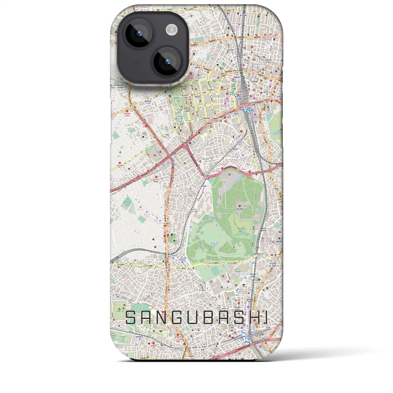 【参宮橋(東京都)】地図柄iPhoneケース(バックカバータイプ)