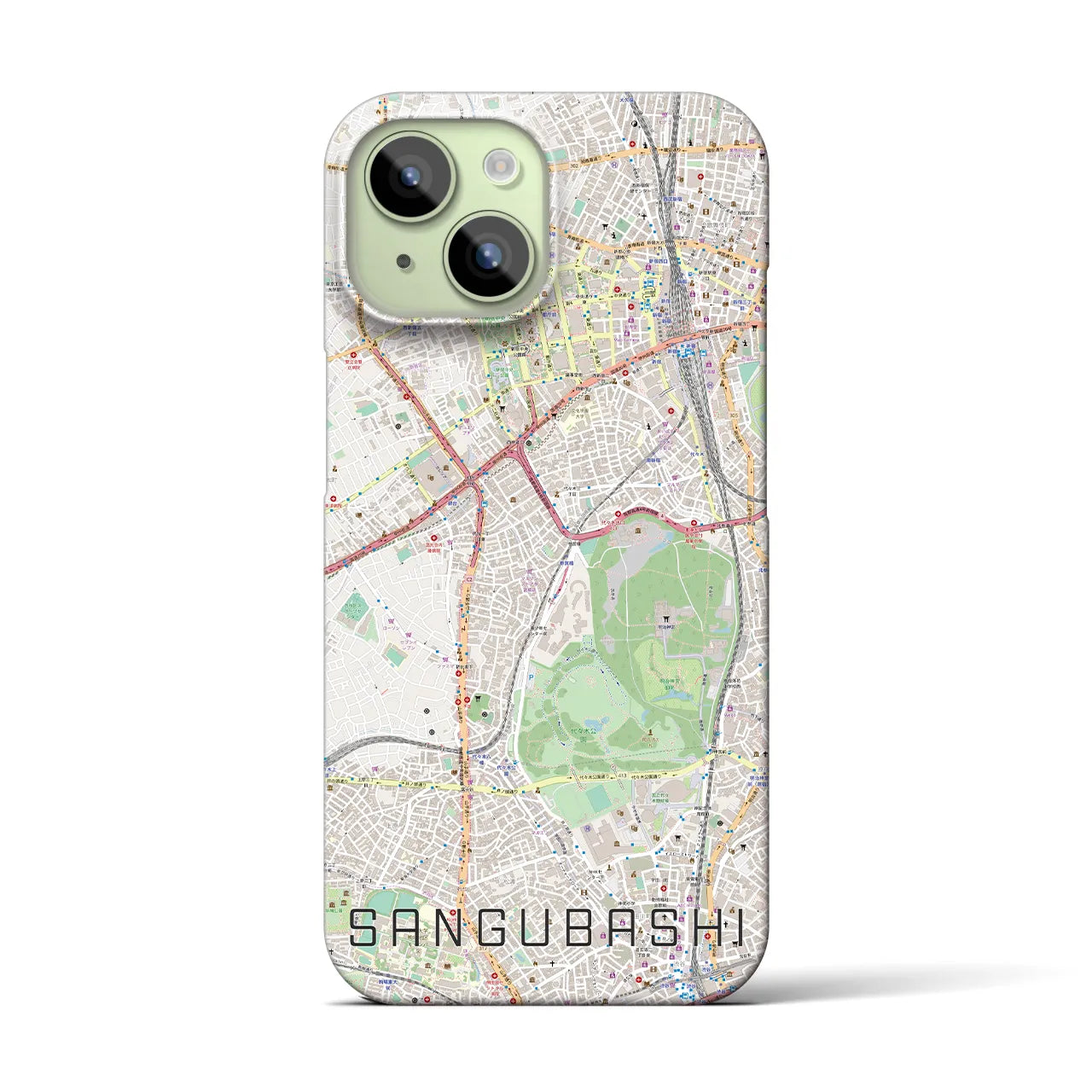 【参宮橋(東京都)】地図柄iPhoneケース(バックカバータイプ)