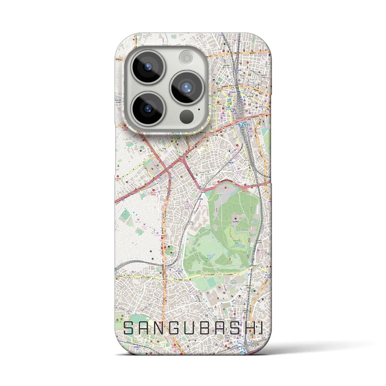 【参宮橋(東京都)】地図柄iPhoneケース(バックカバータイプ)