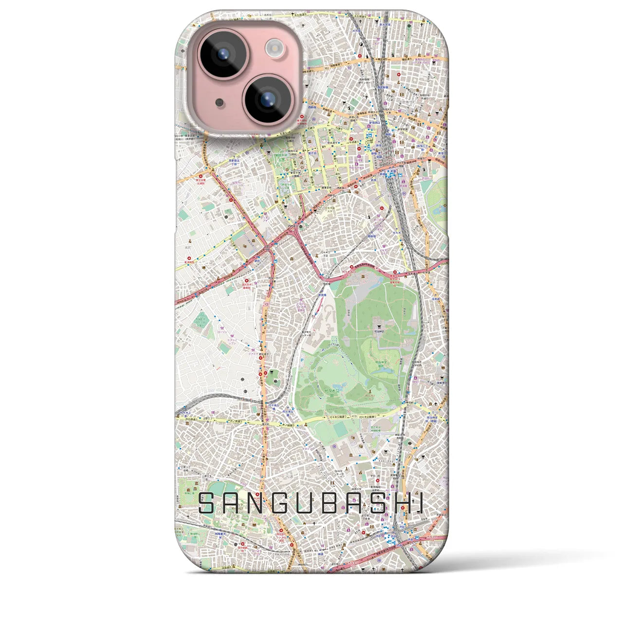 【参宮橋(東京都)】地図柄iPhoneケース(バックカバータイプ)