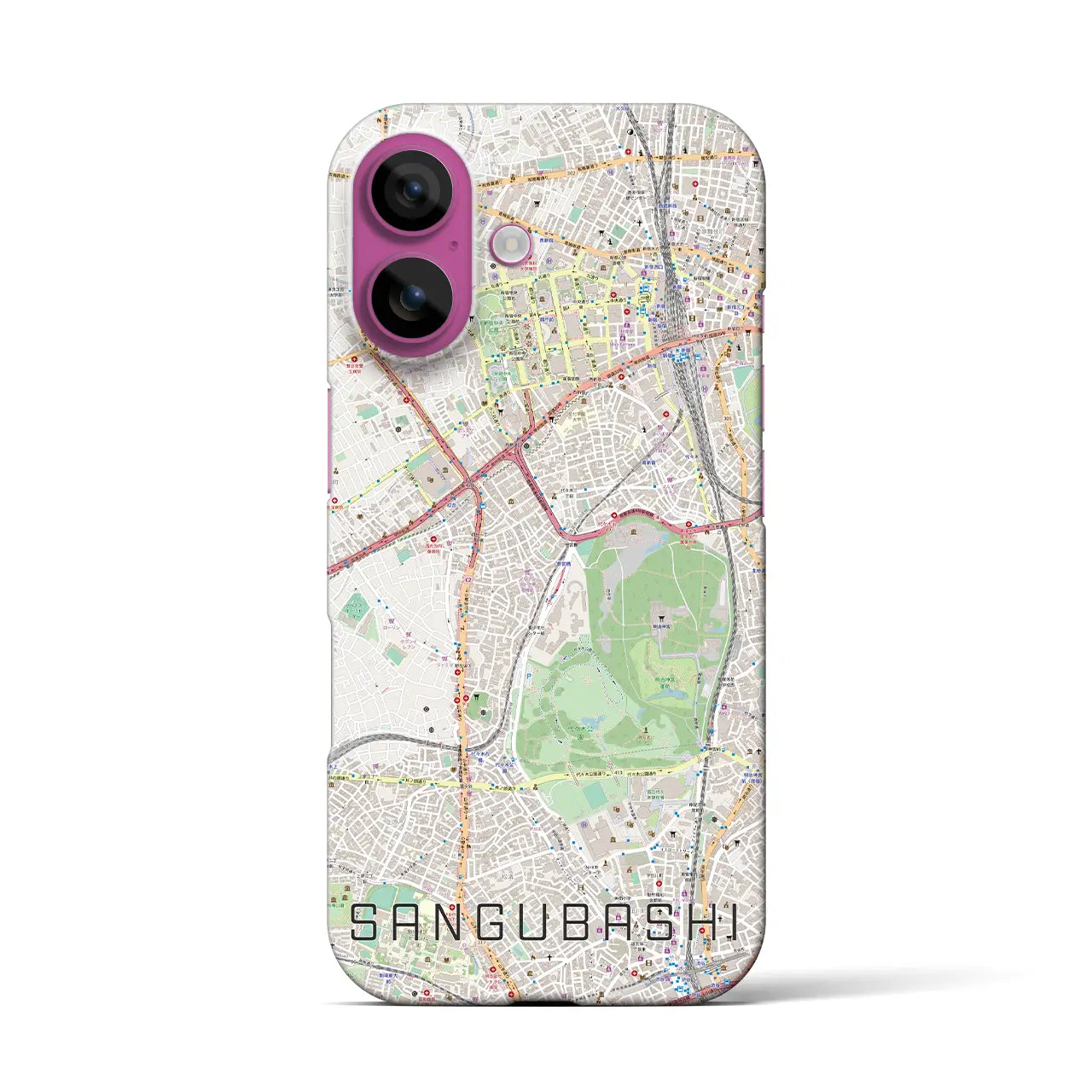 【参宮橋(東京都)】地図柄iPhoneケース(バックカバータイプ)