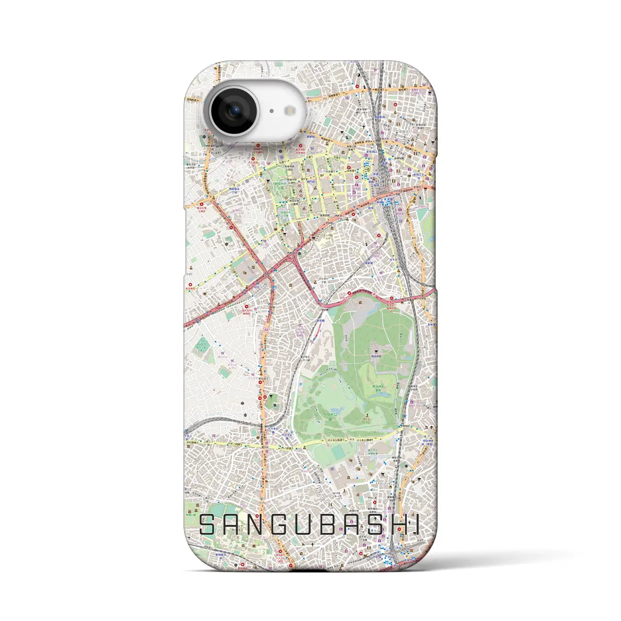 【参宮橋(東京都)】地図柄iPhoneケース(バックカバータイプ)