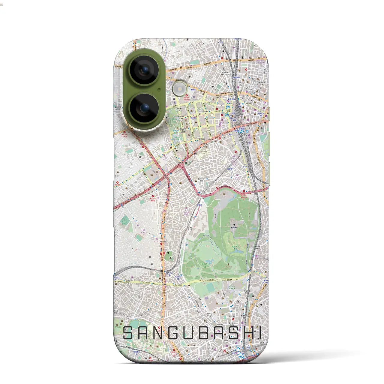 【参宮橋(東京都)】地図柄iPhoneケース(バックカバータイプ)