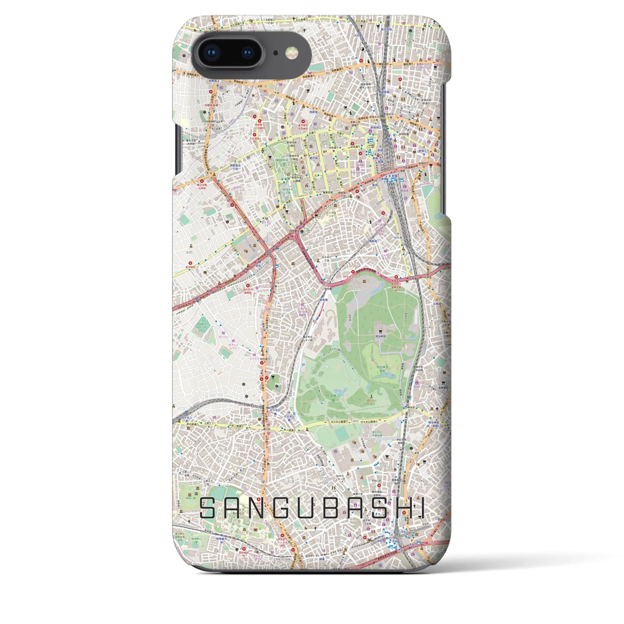 【参宮橋(東京都)】地図柄iPhoneケース(バックカバータイプ)