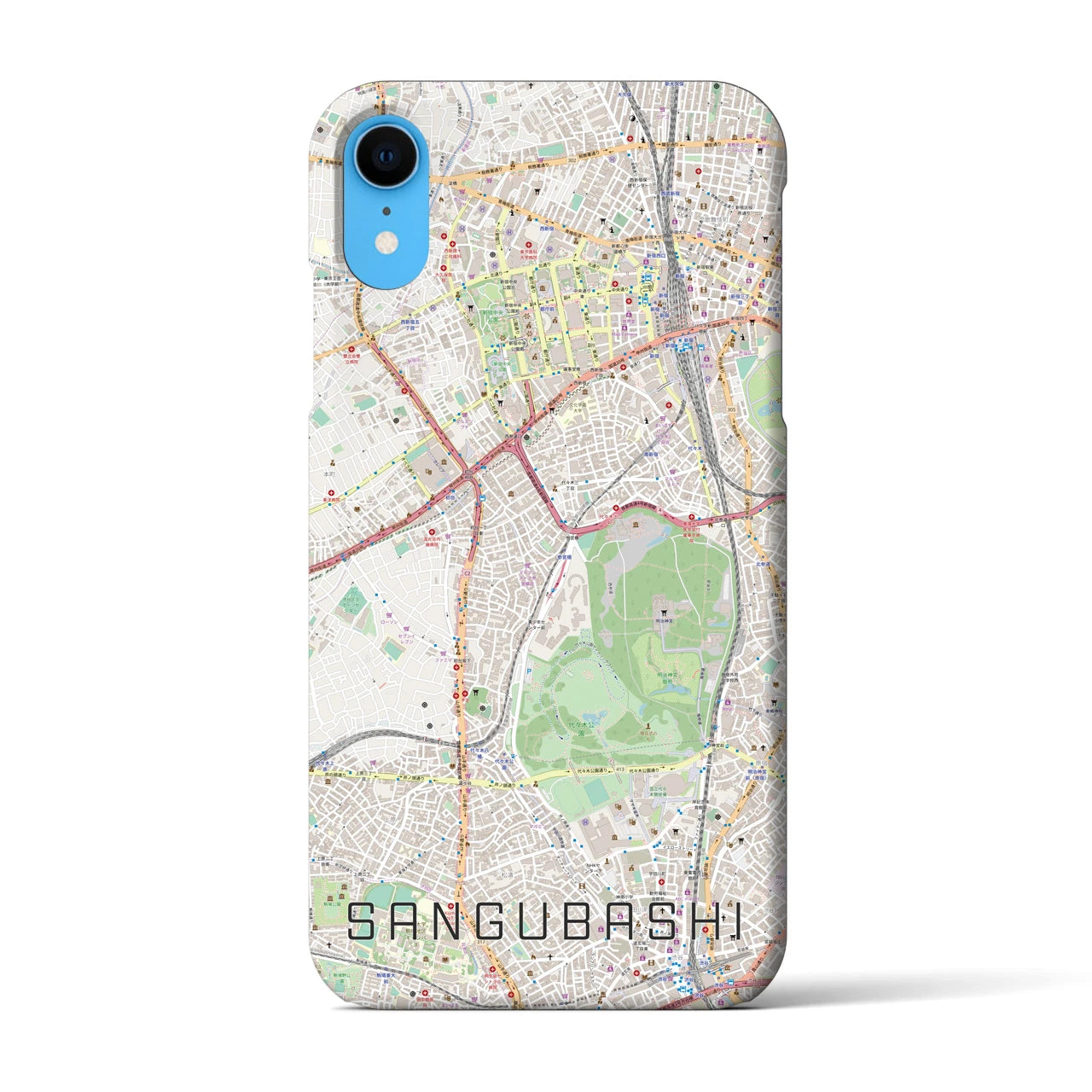【参宮橋(東京都)】地図柄iPhoneケース(バックカバータイプ)