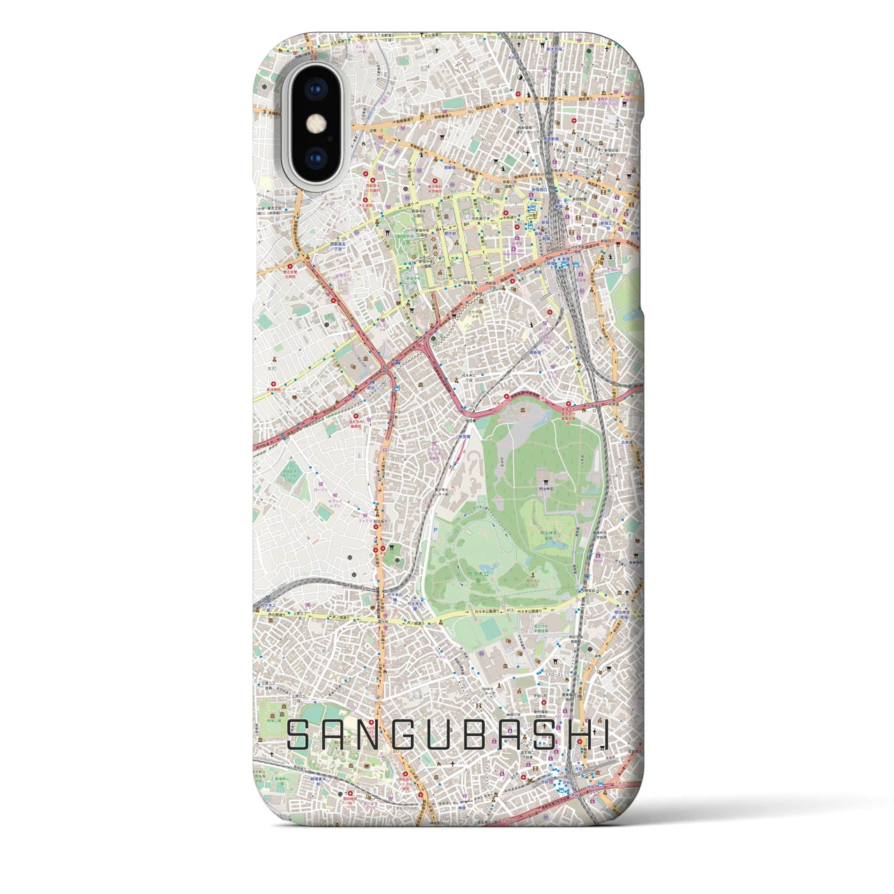 【参宮橋(東京都)】地図柄iPhoneケース(バックカバータイプ)