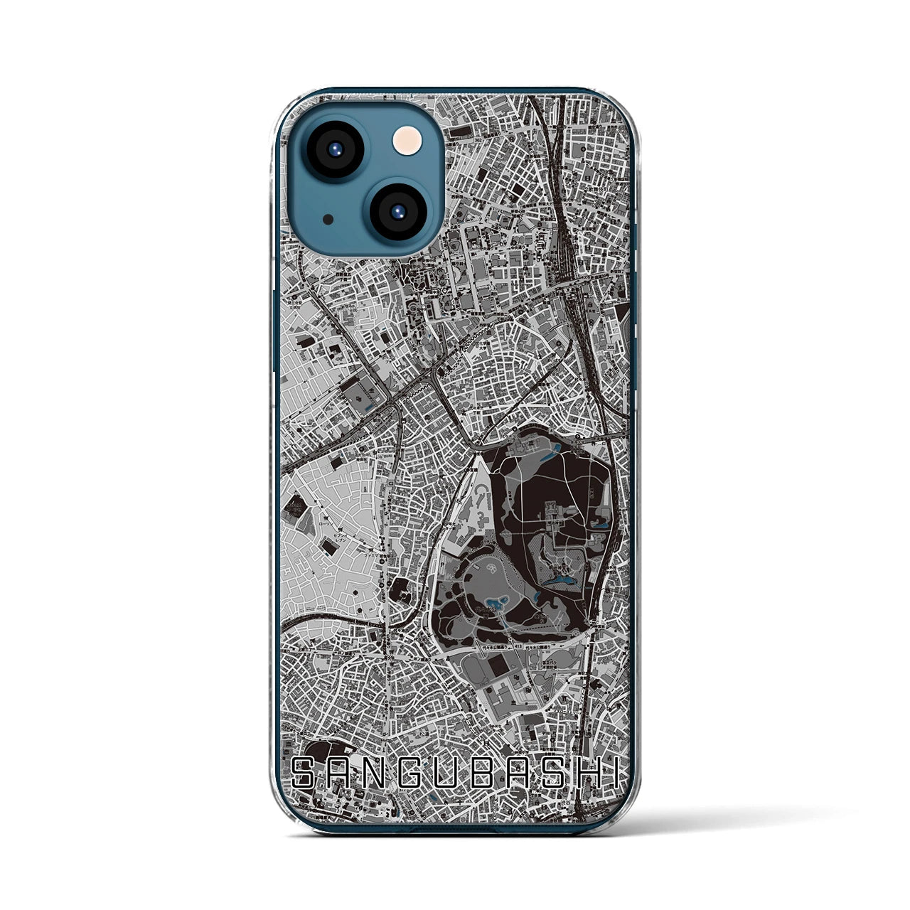 【参宮橋(東京都)】地図柄iPhoneケース(クリアタイプ)