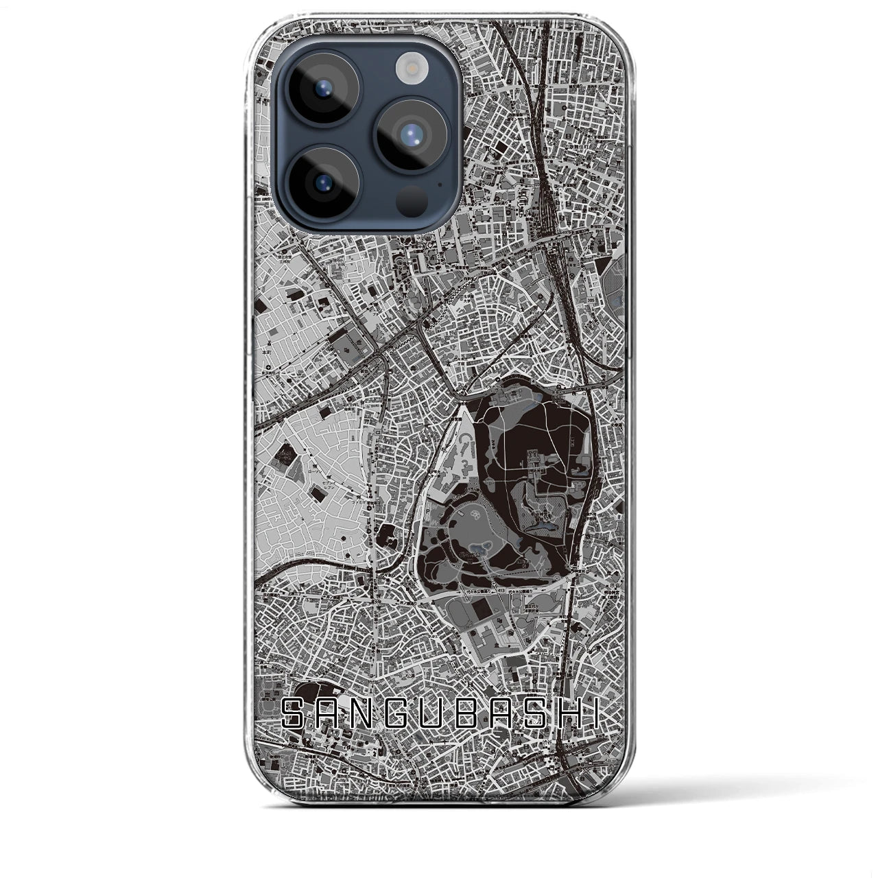 【参宮橋(東京都)】地図柄iPhoneケース(クリアタイプ)