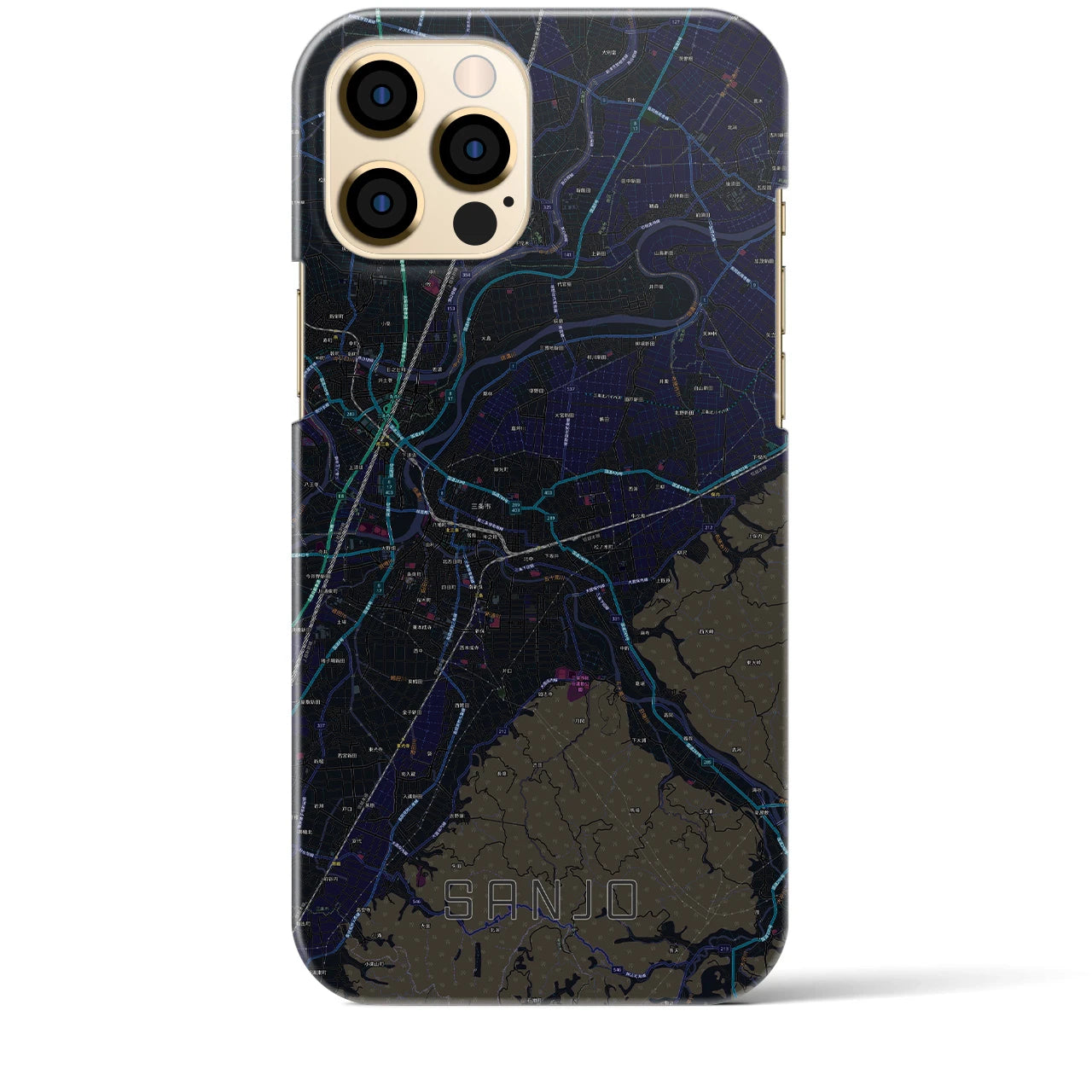 【三条(新潟県)】地図柄iPhoneケース(バックカバータイプ)