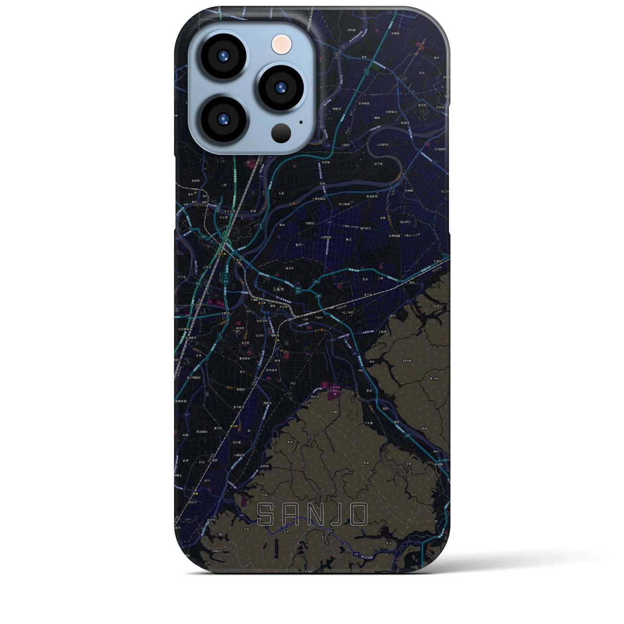 【三条(新潟県)】地図柄iPhoneケース(バックカバータイプ)