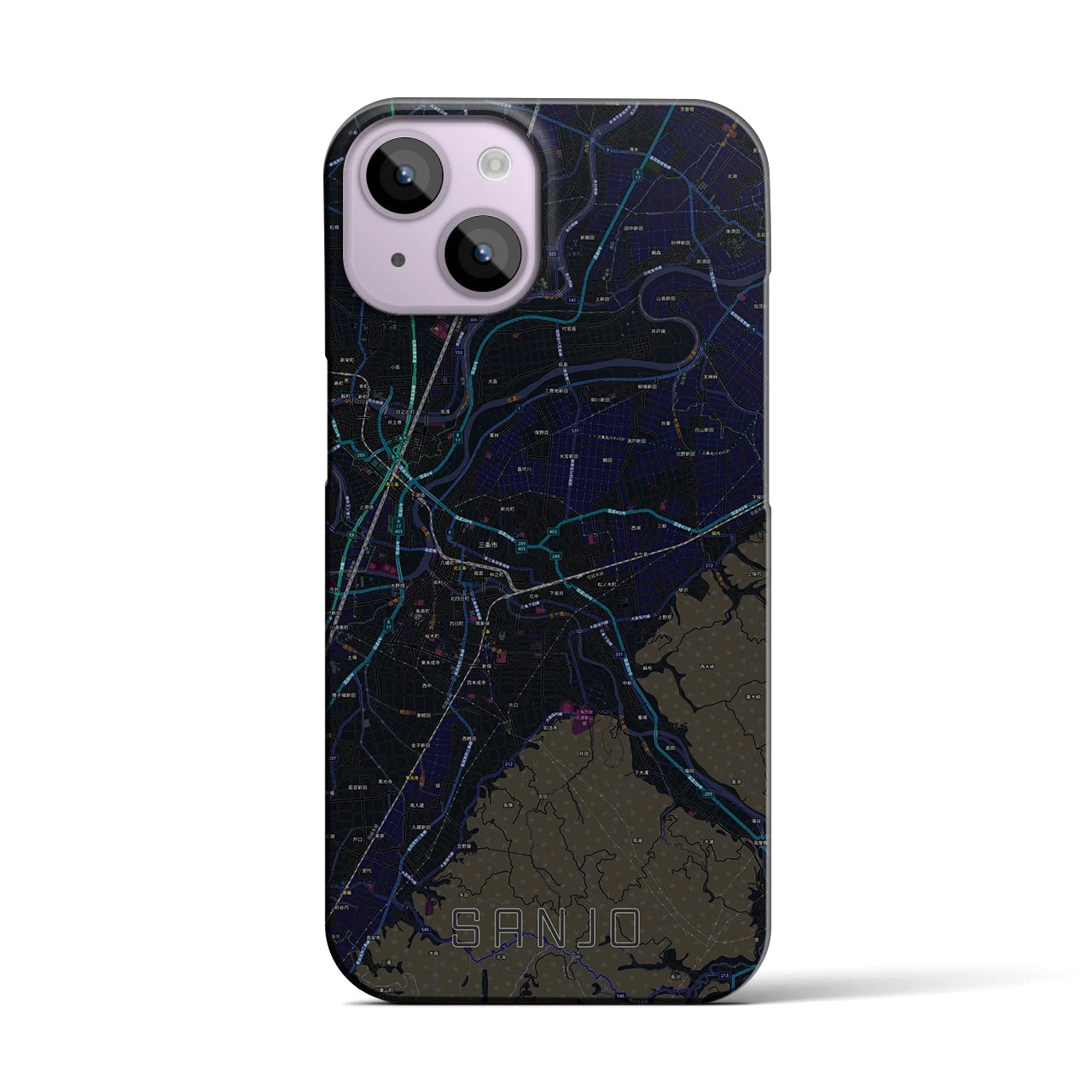 【三条(新潟県)】地図柄iPhoneケース(バックカバータイプ)