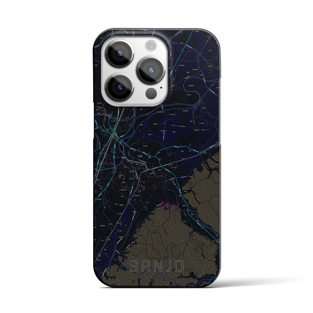 【三条(新潟県)】地図柄iPhoneケース(バックカバータイプ)