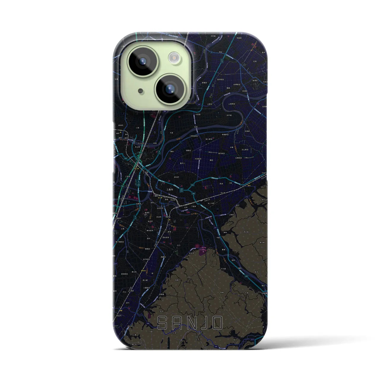 【三条(新潟県)】地図柄iPhoneケース(バックカバータイプ)