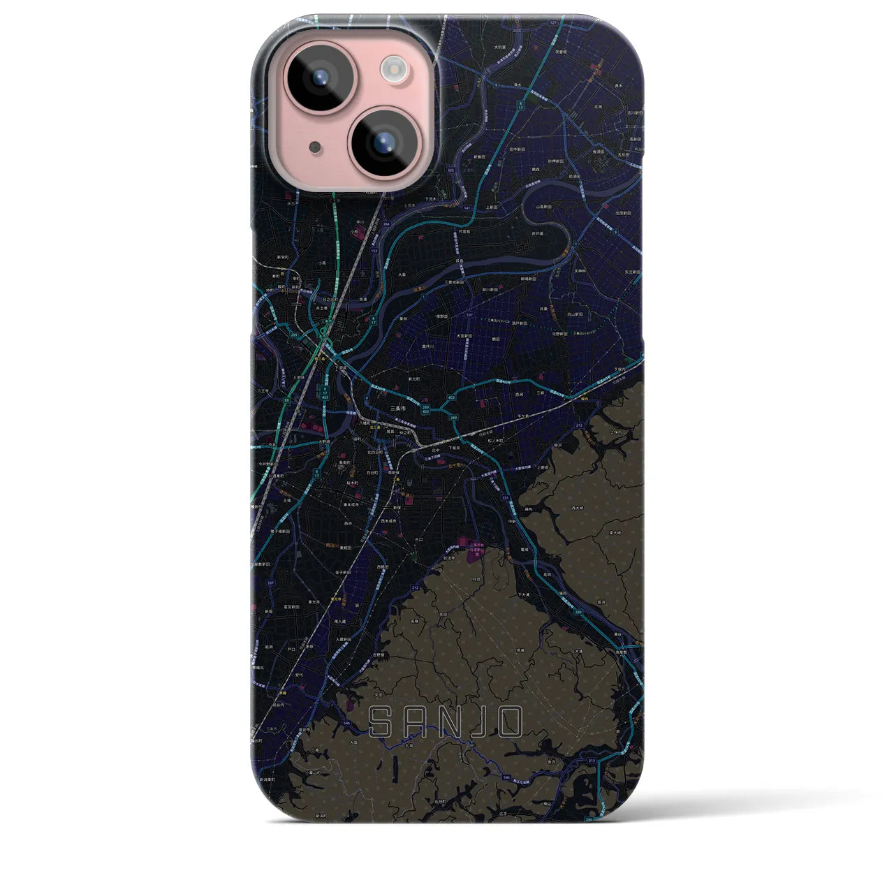 【三条(新潟県)】地図柄iPhoneケース(バックカバータイプ)