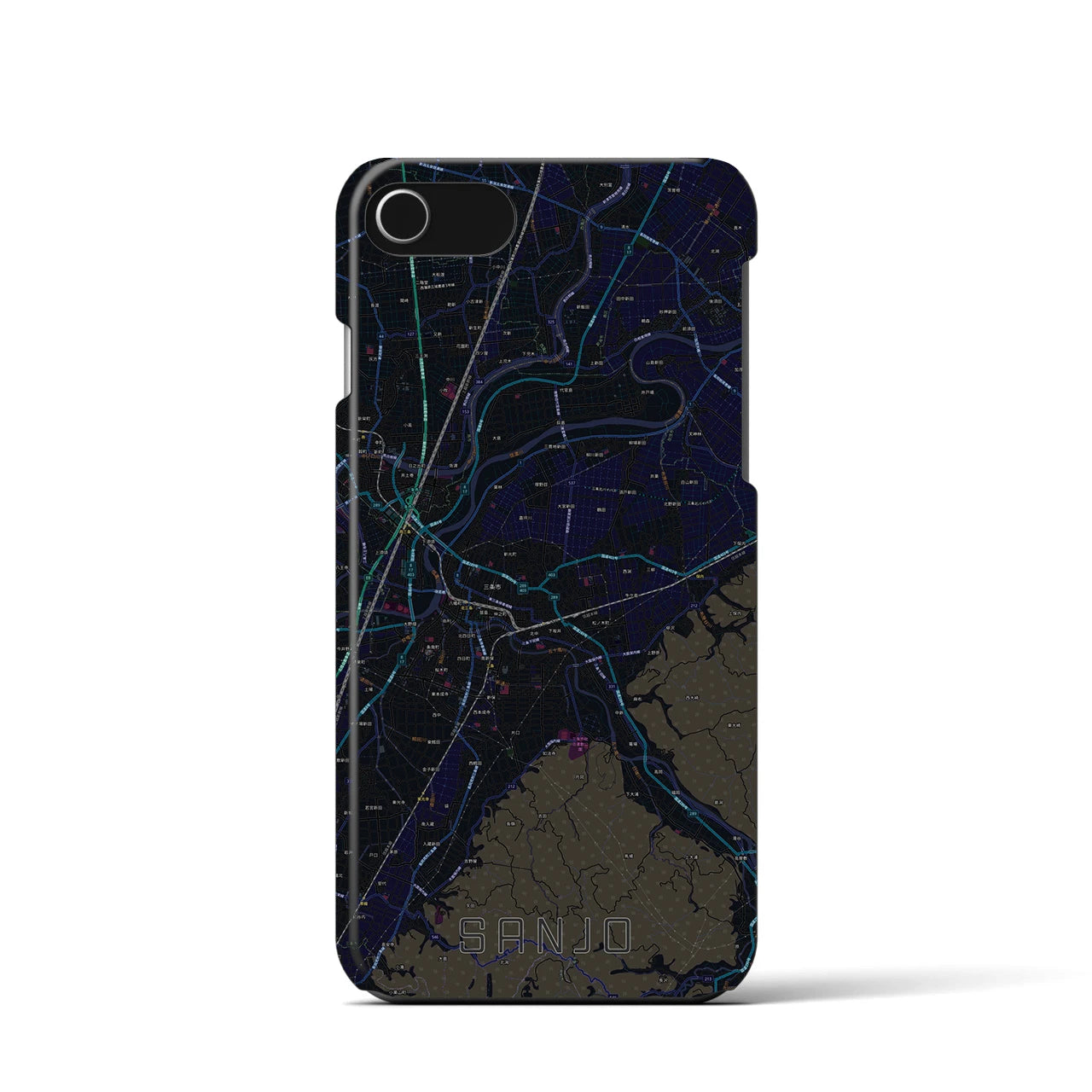 【三条(新潟県)】地図柄iPhoneケース(バックカバータイプ)