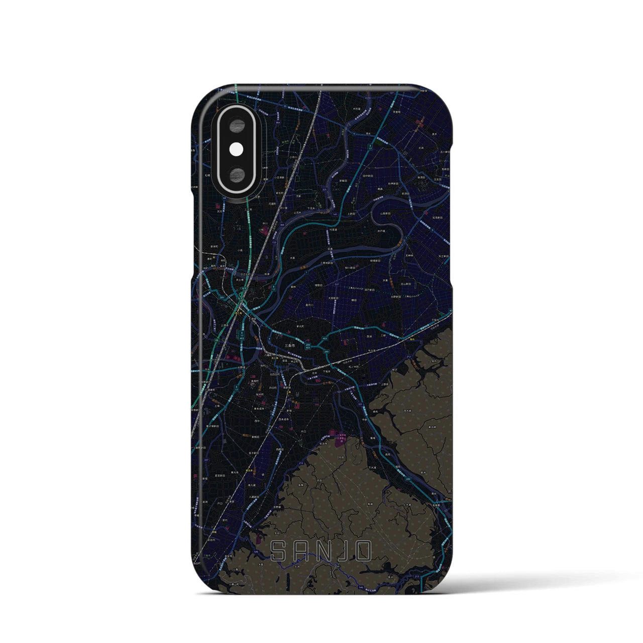【三条(新潟県)】地図柄iPhoneケース(バックカバータイプ)