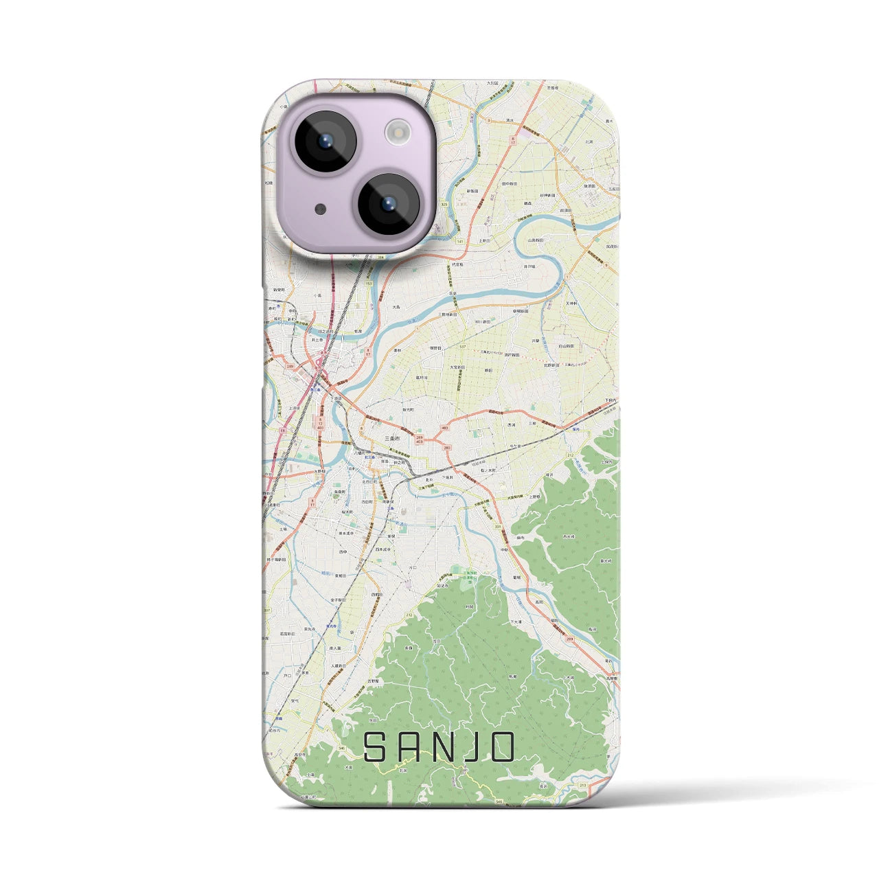 【三条(新潟県)】地図柄iPhoneケース(バックカバータイプ)