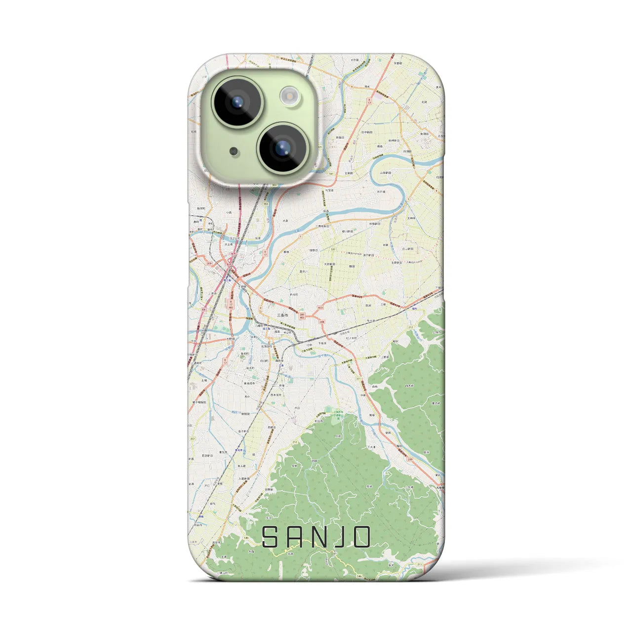 【三条(新潟県)】地図柄iPhoneケース(バックカバータイプ)