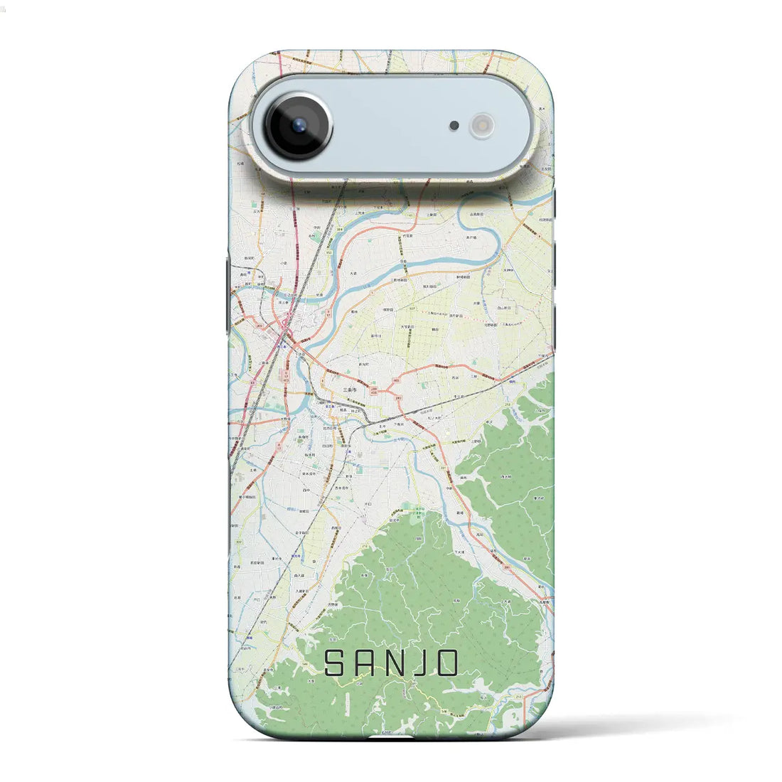 【三条(新潟県)】地図柄iPhoneケース(バックカバータイプ)ブラック・iPhone 17 Pro Max 用