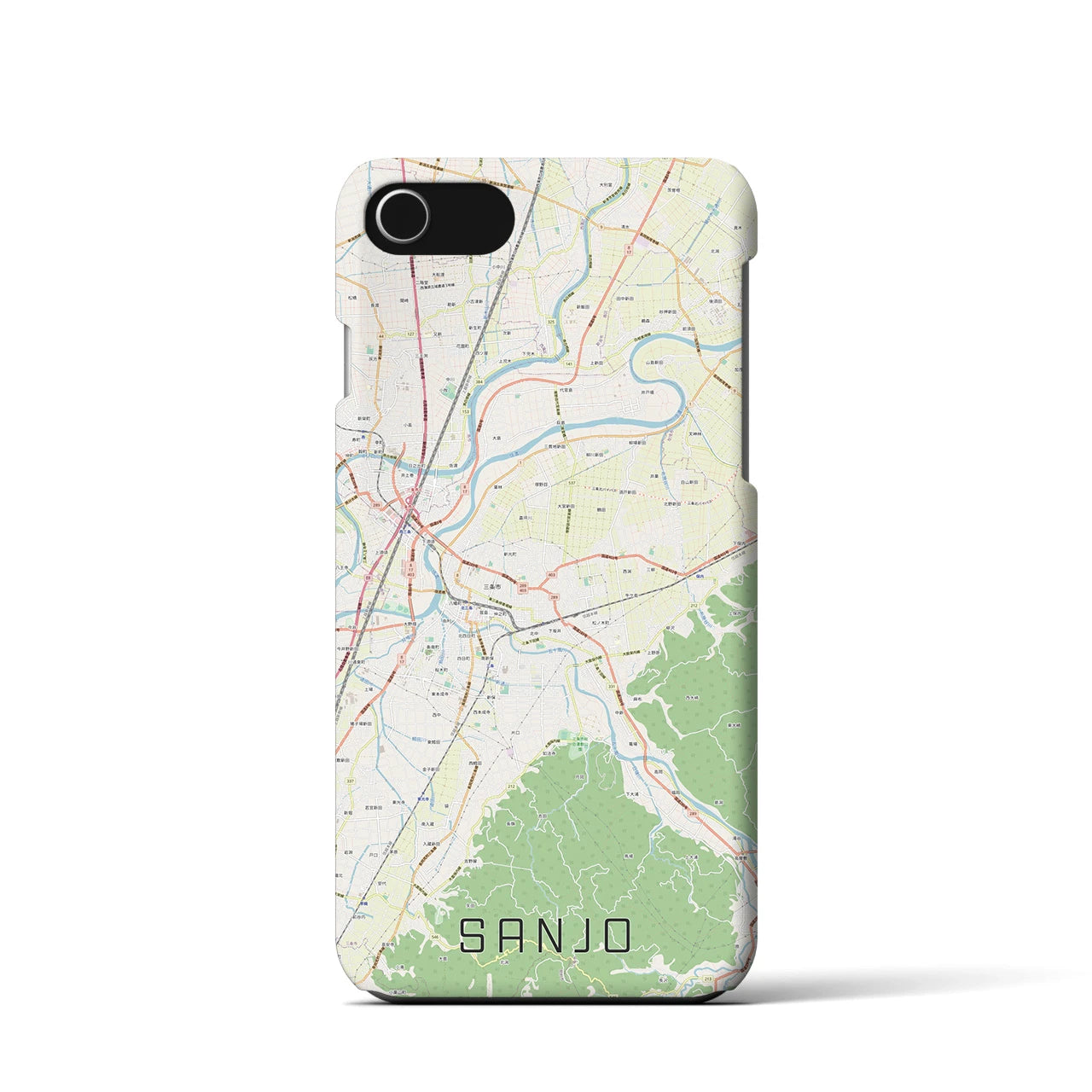 【三条(新潟県)】地図柄iPhoneケース(バックカバータイプ)