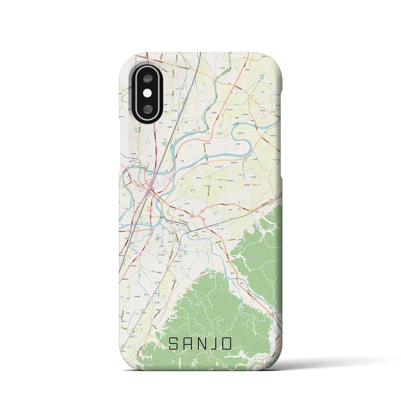 【三条(新潟県)】地図柄iPhoneケース(バックカバータイプ)
