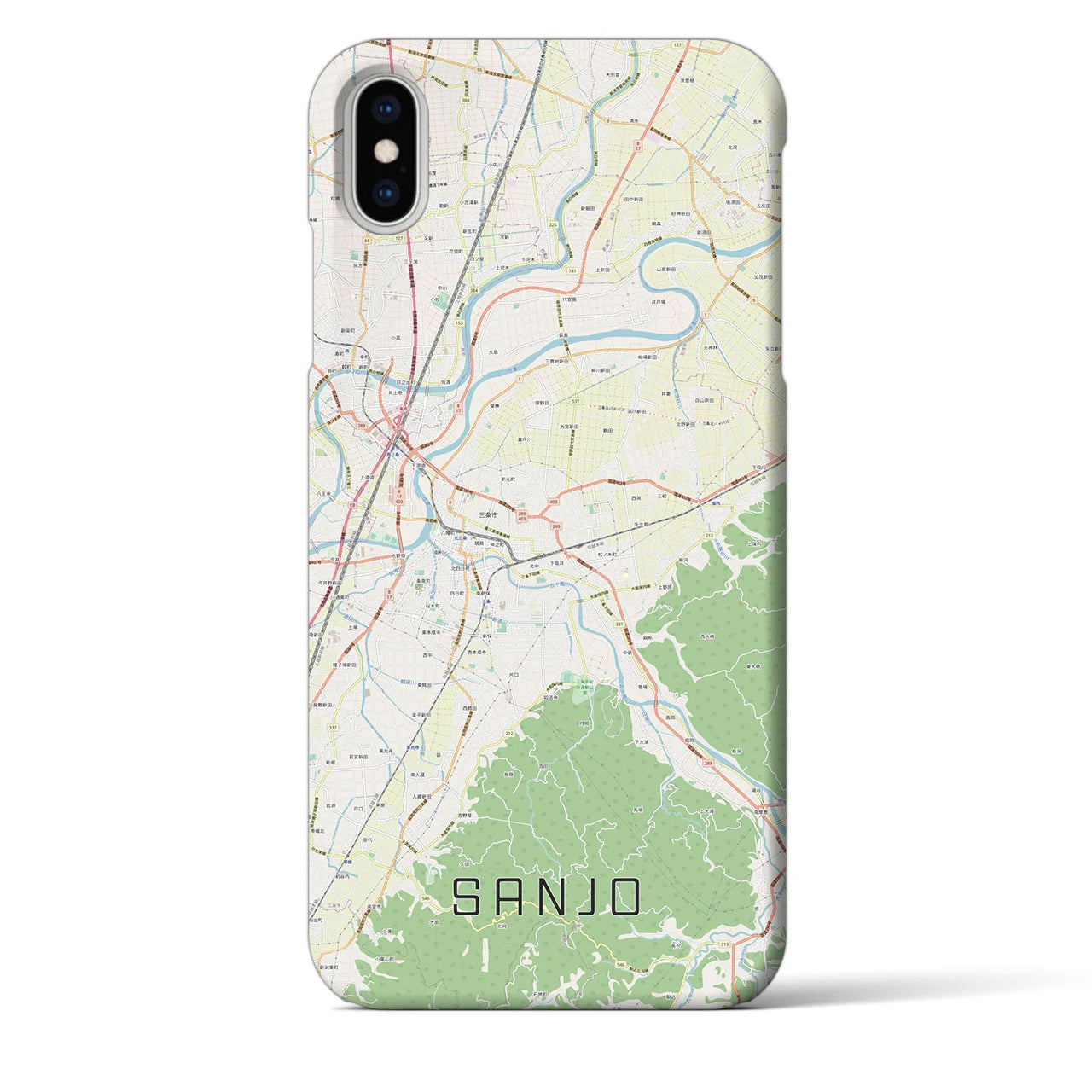 【三条(新潟県)】地図柄iPhoneケース(バックカバータイプ)