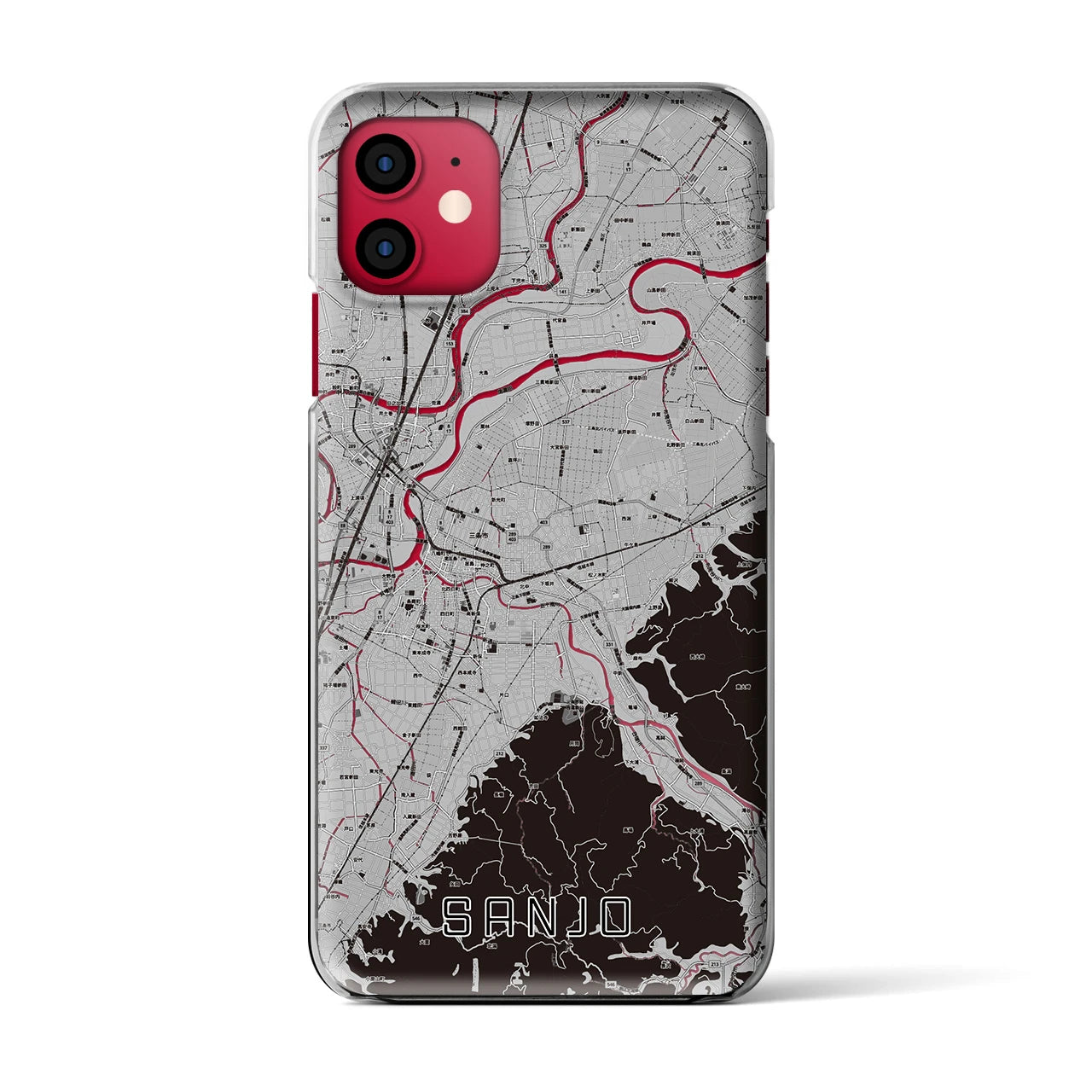 【三条(新潟県)】地図柄iPhoneケース(クリアタイプ)