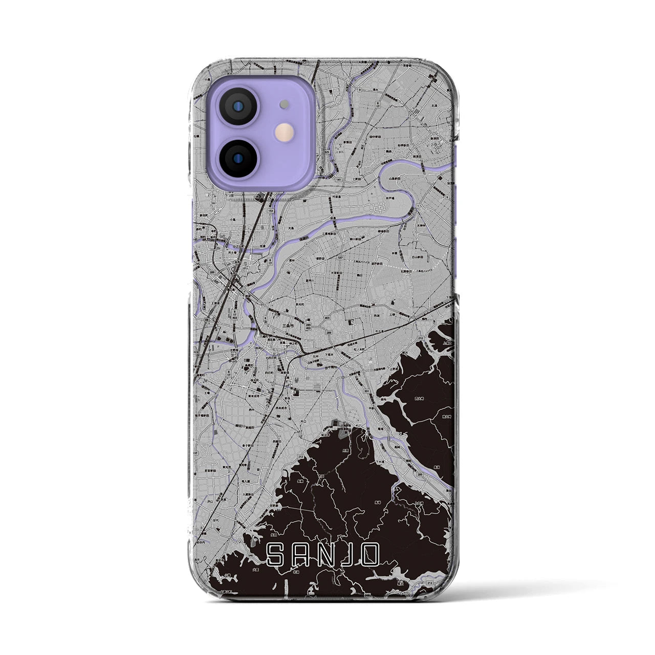 【三条(新潟県)】地図柄iPhoneケース(クリアタイプ)