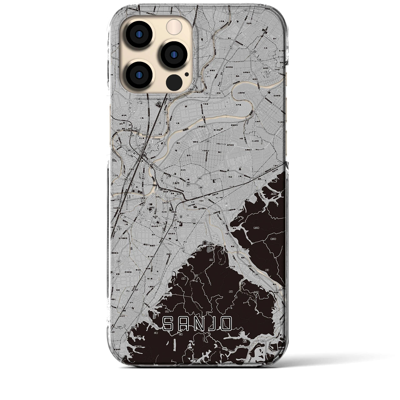 【三条(新潟県)】地図柄iPhoneケース(クリアタイプ)