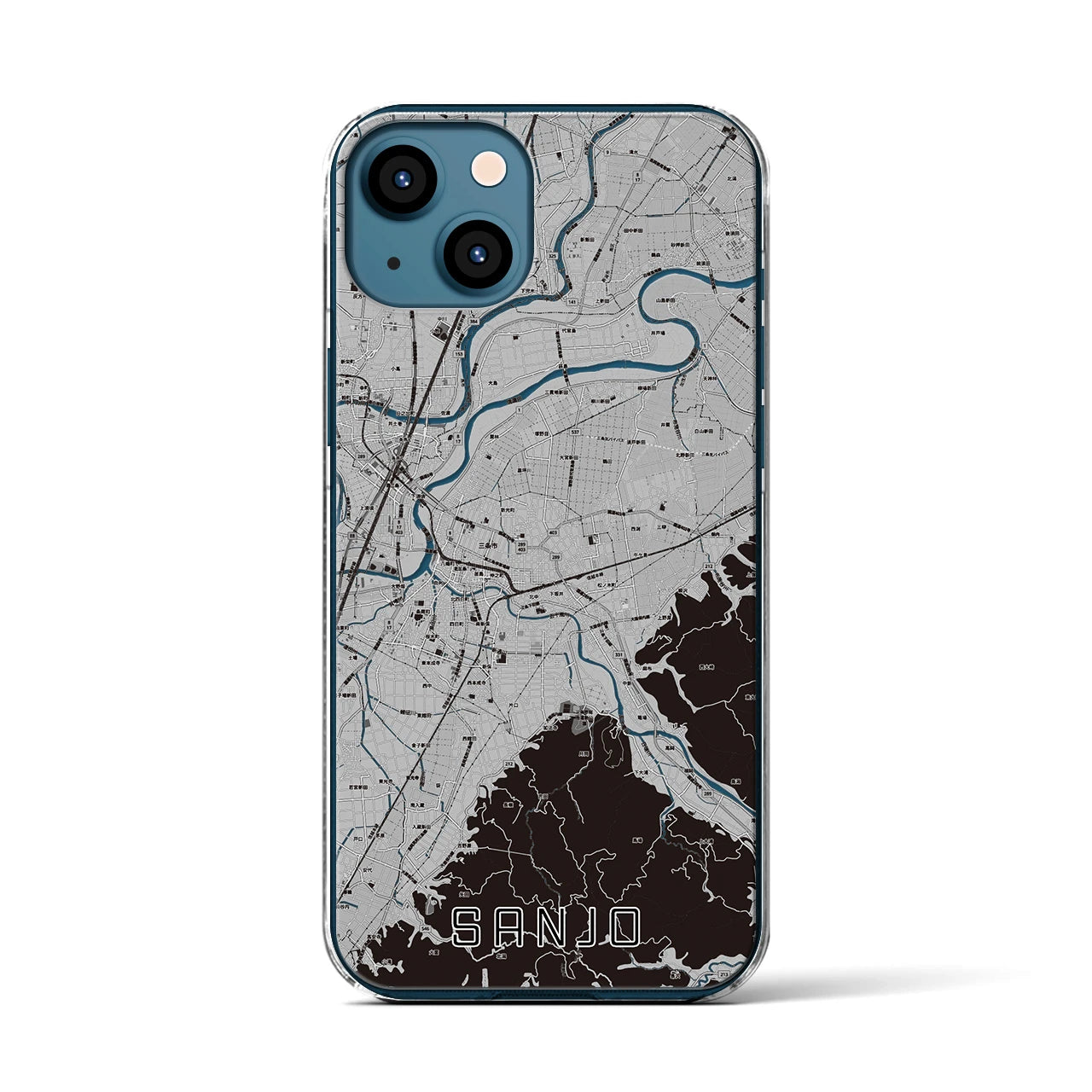 【三条(新潟県)】地図柄iPhoneケース(クリアタイプ)