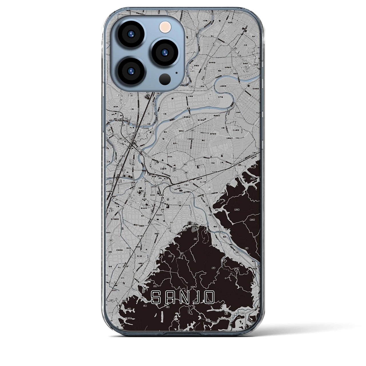 【三条(新潟県)】地図柄iPhoneケース(クリアタイプ)