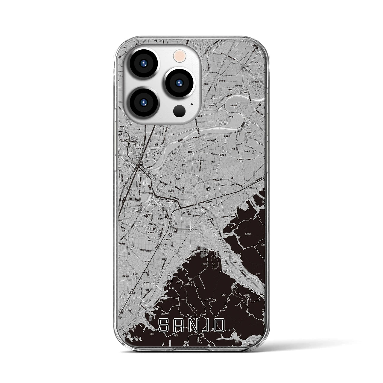 【三条(新潟県)】地図柄iPhoneケース(クリアタイプ)