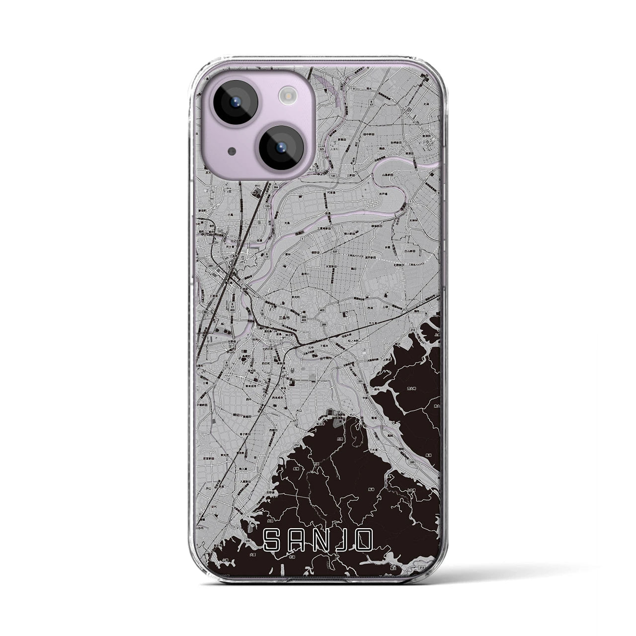 【三条(新潟県)】地図柄iPhoneケース(クリアタイプ)