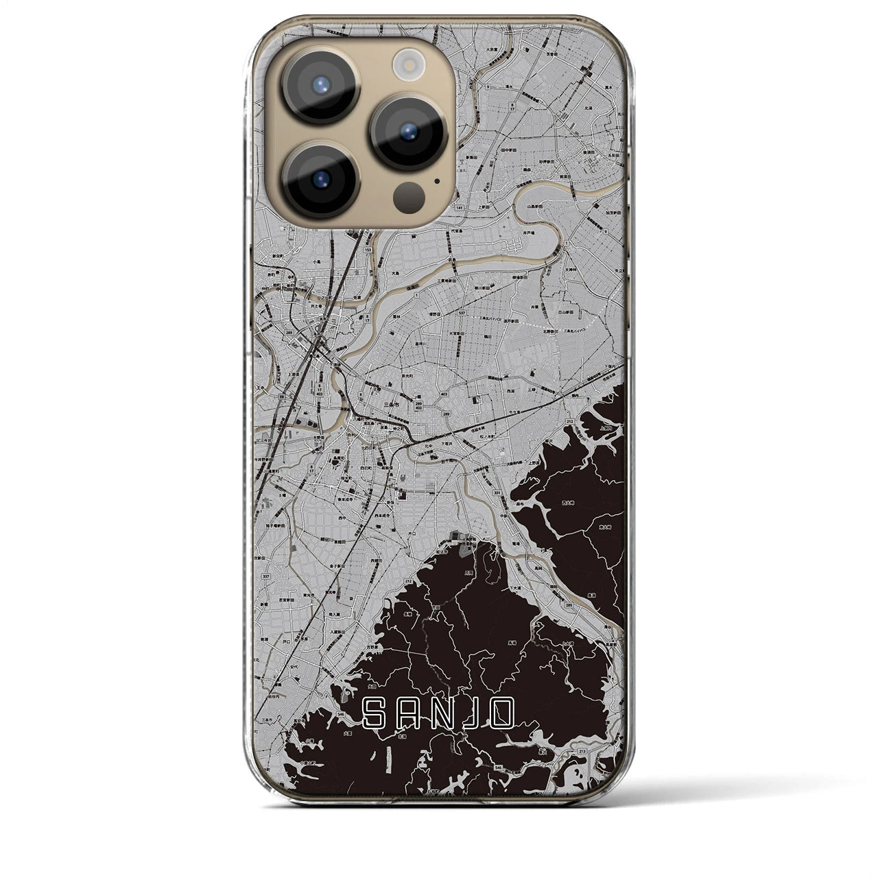 【三条(新潟県)】地図柄iPhoneケース(クリアタイプ)