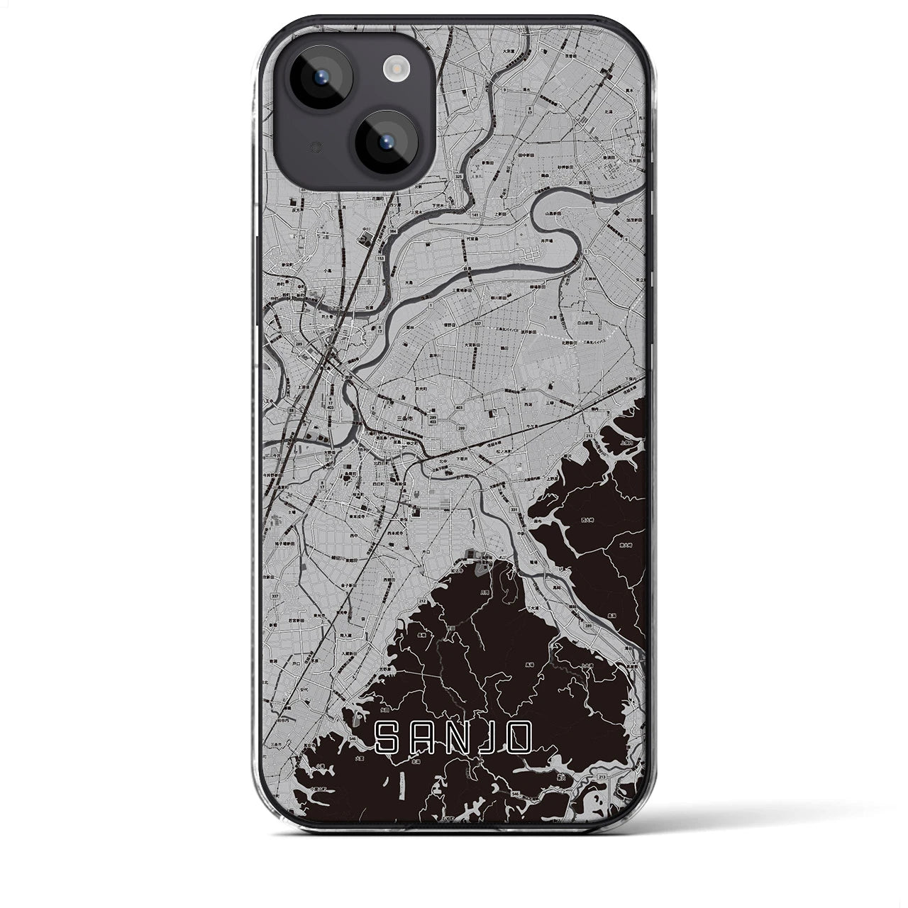 【三条(新潟県)】地図柄iPhoneケース(クリアタイプ)