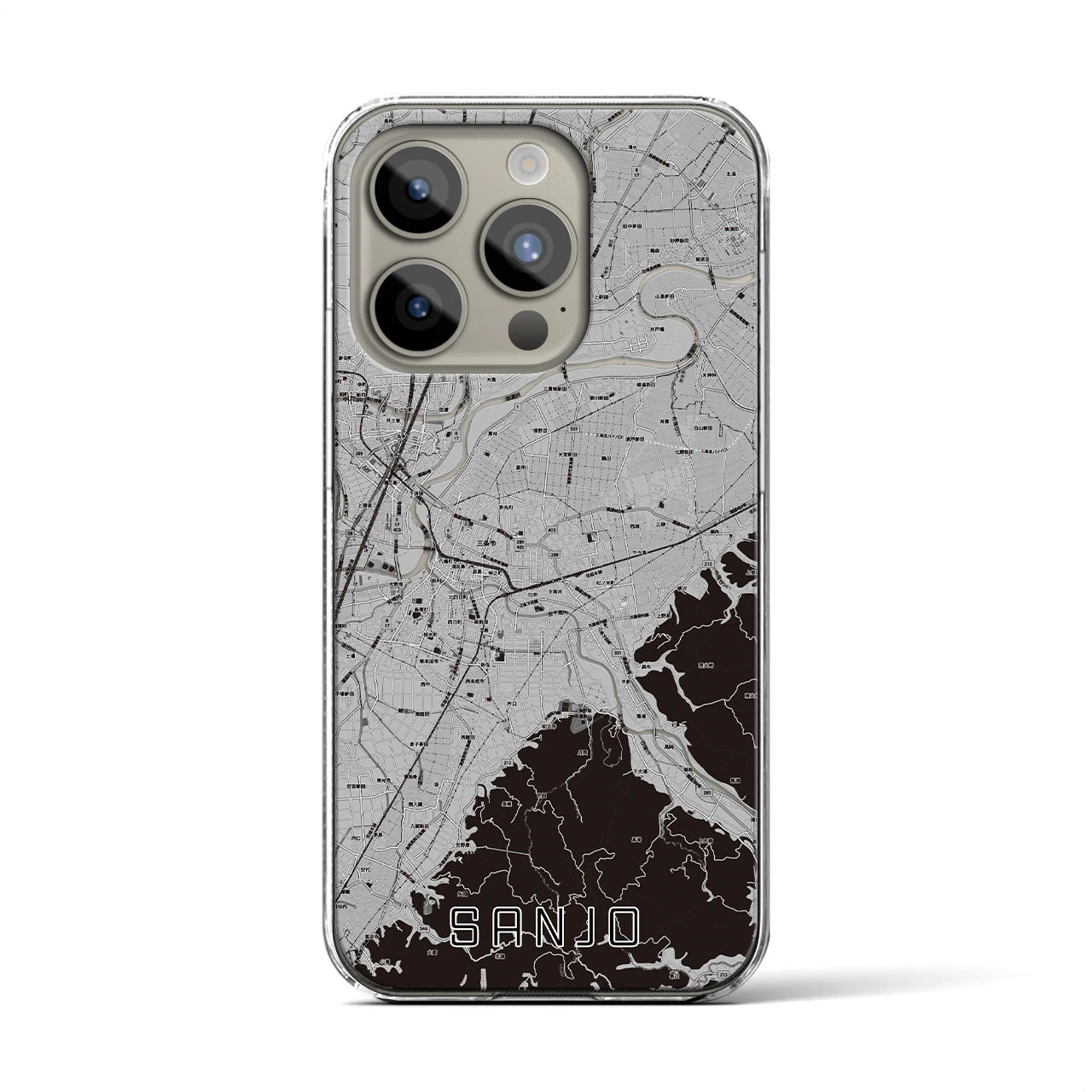 【三条(新潟県)】地図柄iPhoneケース(クリアタイプ)