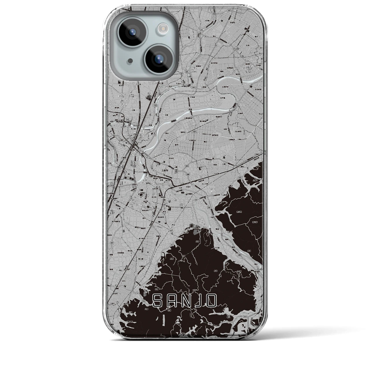 【三条(新潟県)】地図柄iPhoneケース(クリアタイプ)