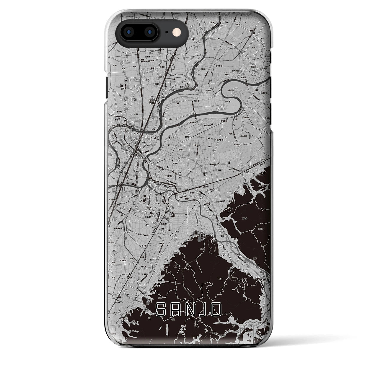 【三条(新潟県)】地図柄iPhoneケース(クリアタイプ)