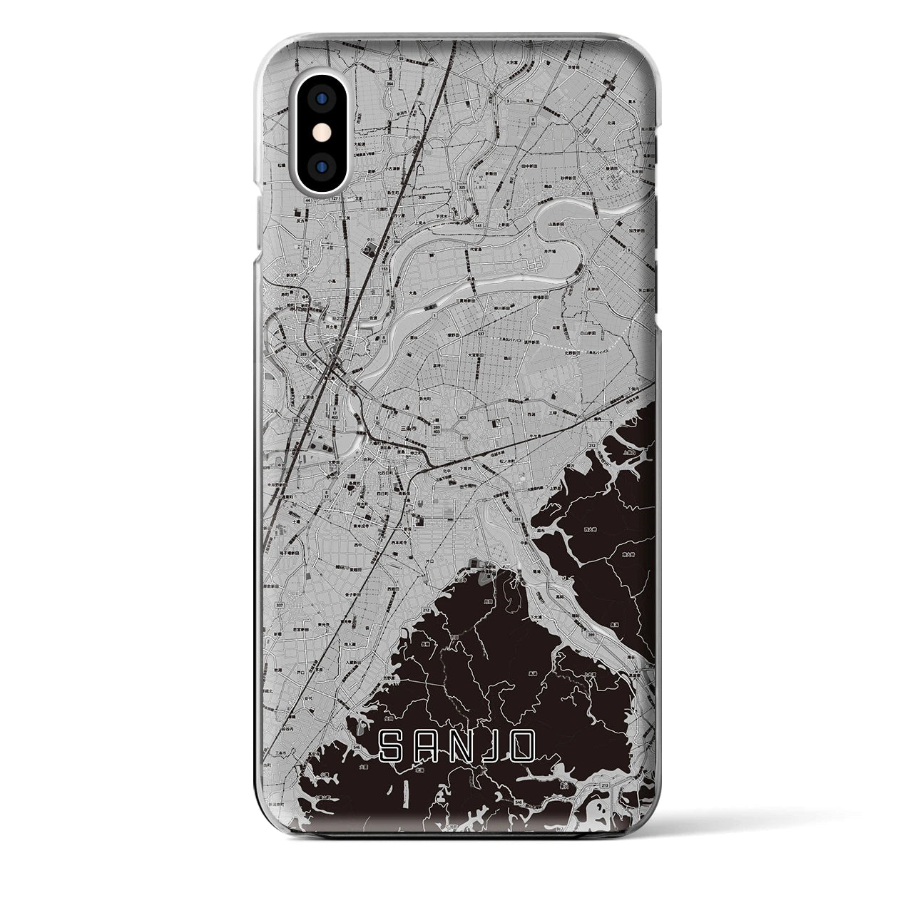 【三条(新潟県)】地図柄iPhoneケース(クリアタイプ)