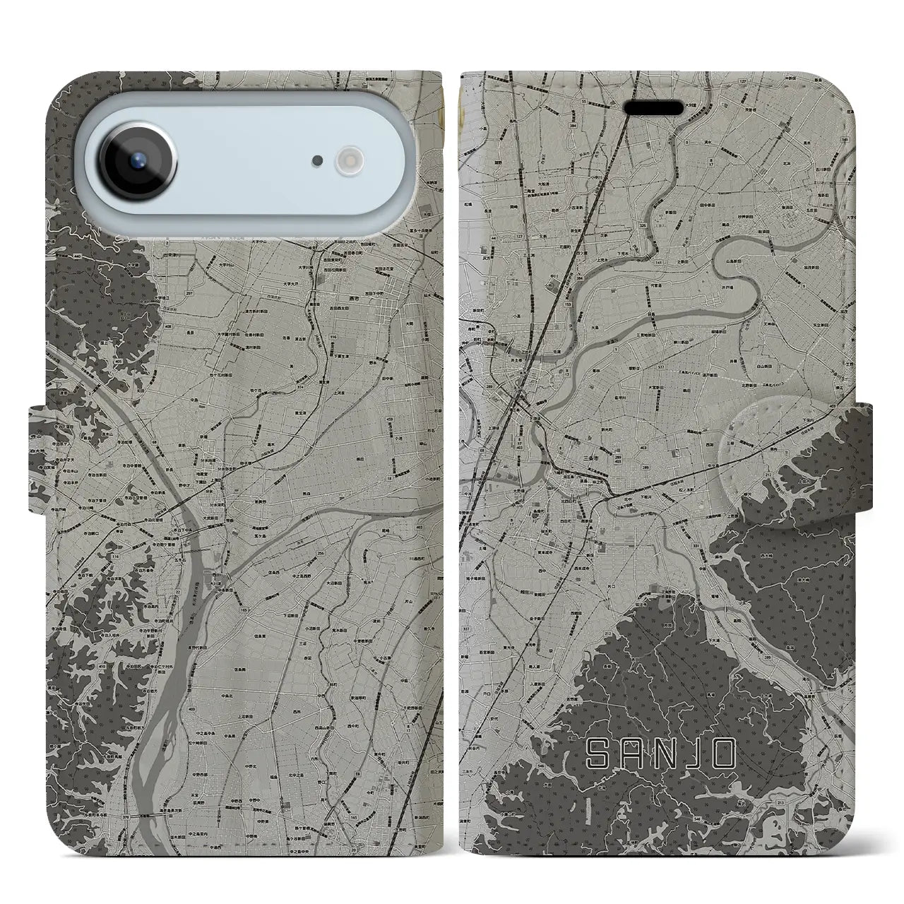 【三条(新潟県)】地図柄iPhoneケース(手帳タイプ)