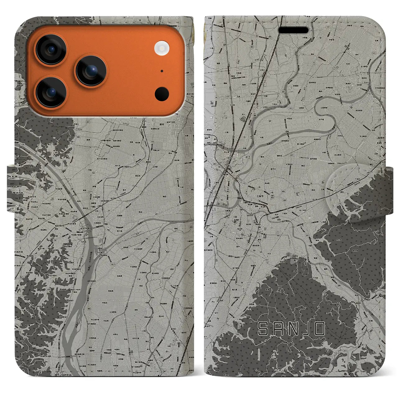 【三条(新潟県)】地図柄iPhoneケース(手帳タイプ)