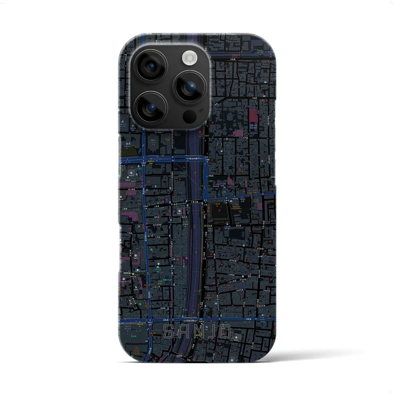 【三条(京都府)】地図柄iPhoneケース(バックカバータイプ)