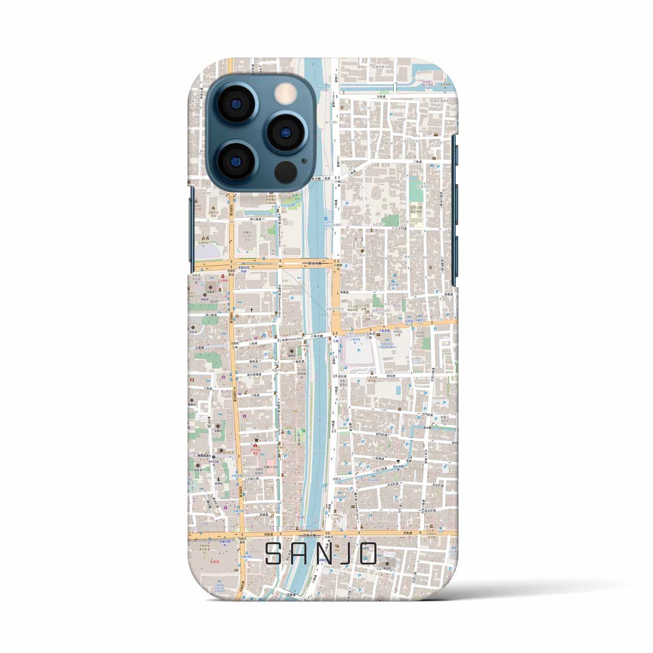 【三条(京都府)】地図柄iPhoneケース(バックカバータイプ)