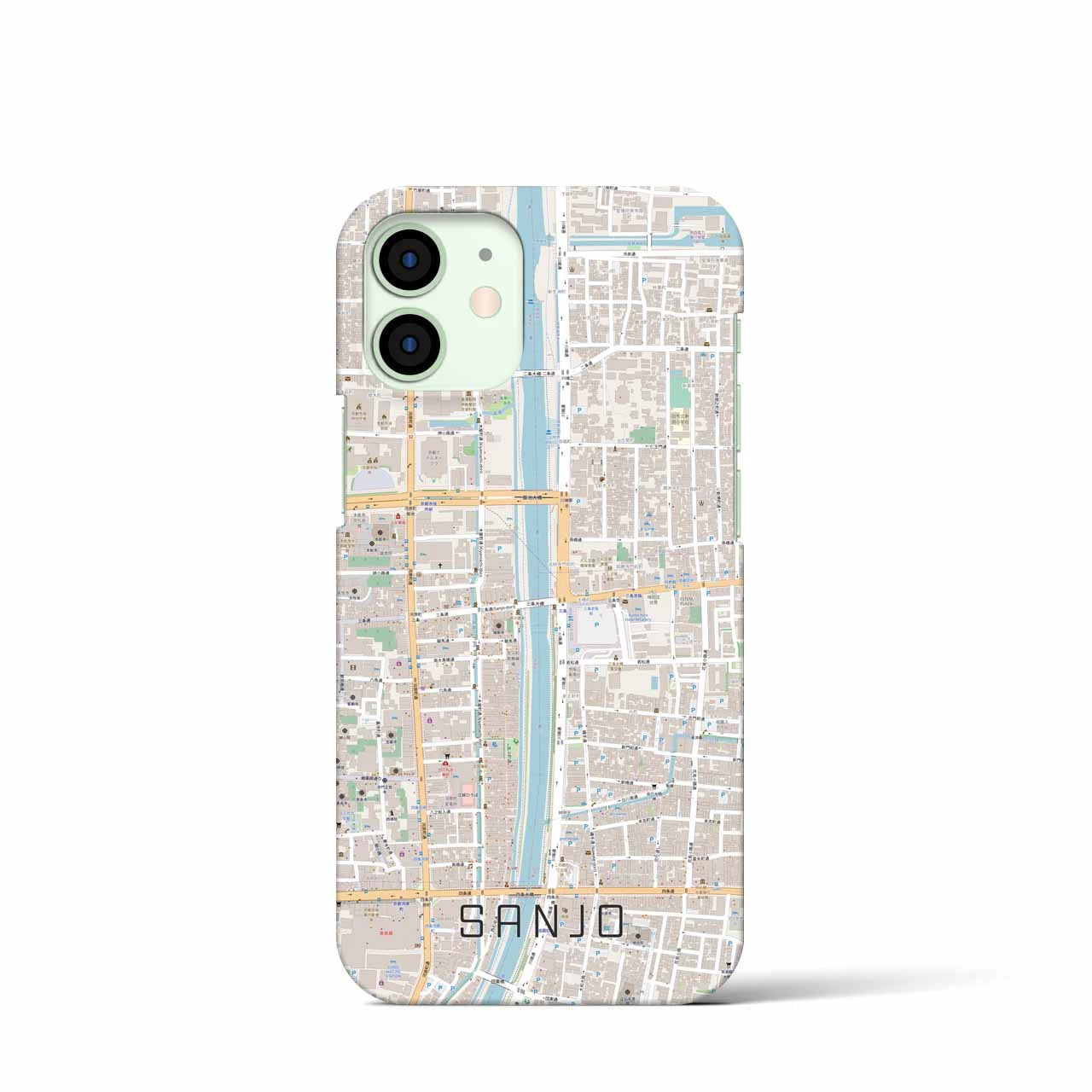 【三条(京都府)】地図柄iPhoneケース(バックカバータイプ)