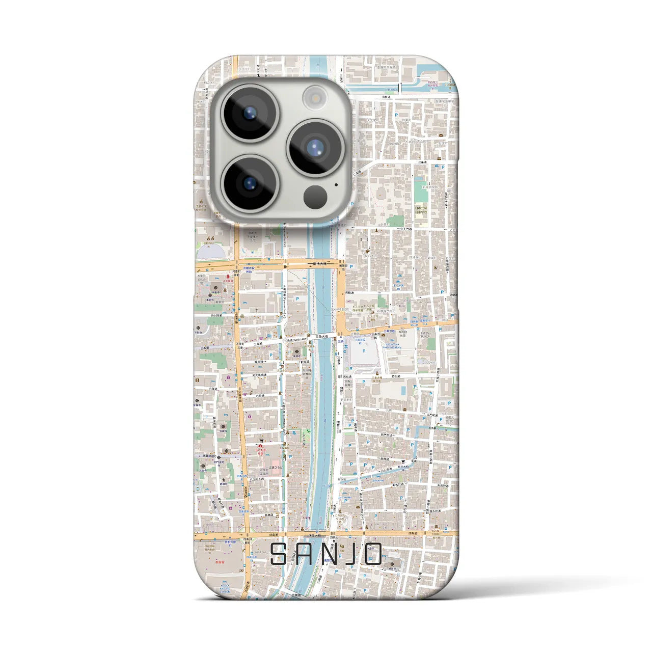 【三条(京都府)】地図柄iPhoneケース(バックカバータイプ)