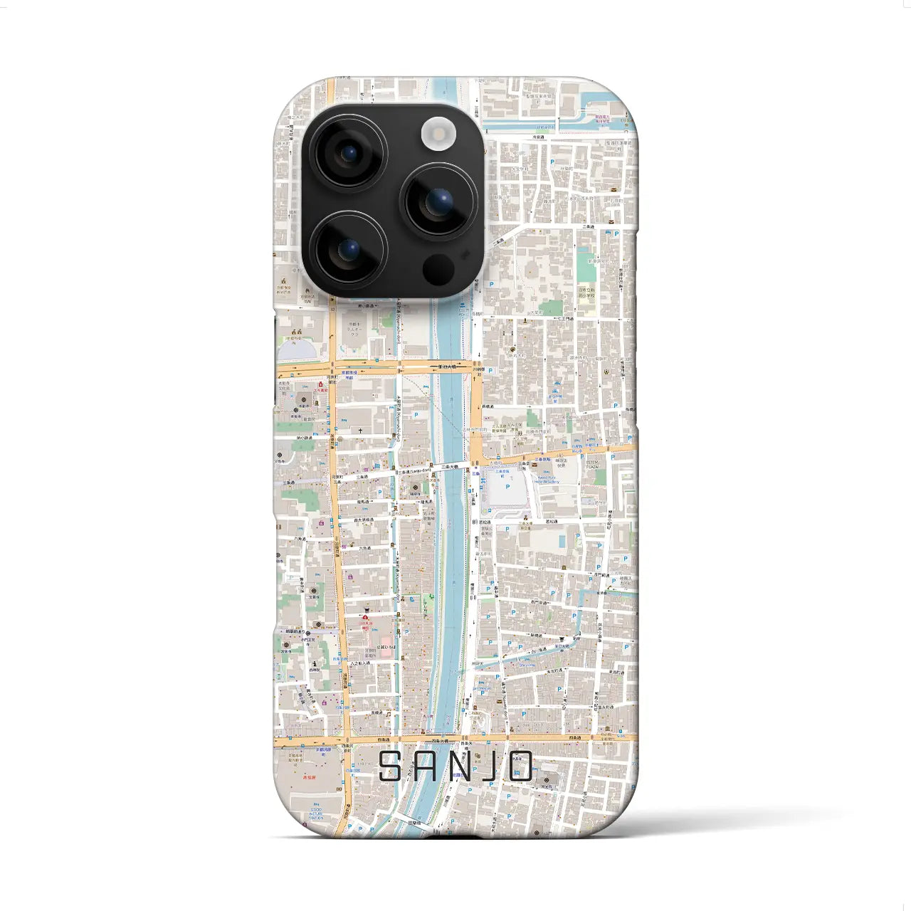 【三条(京都府)】地図柄iPhoneケース(バックカバータイプ)