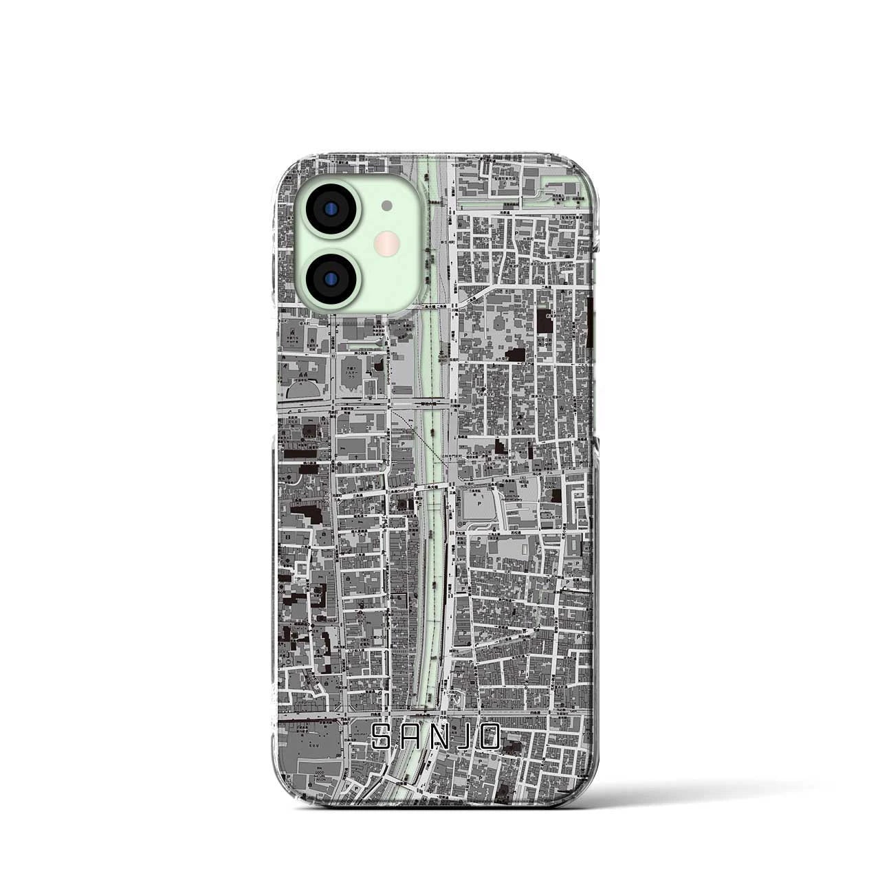 【三条(京都府)】地図柄iPhoneケース(クリアタイプ)