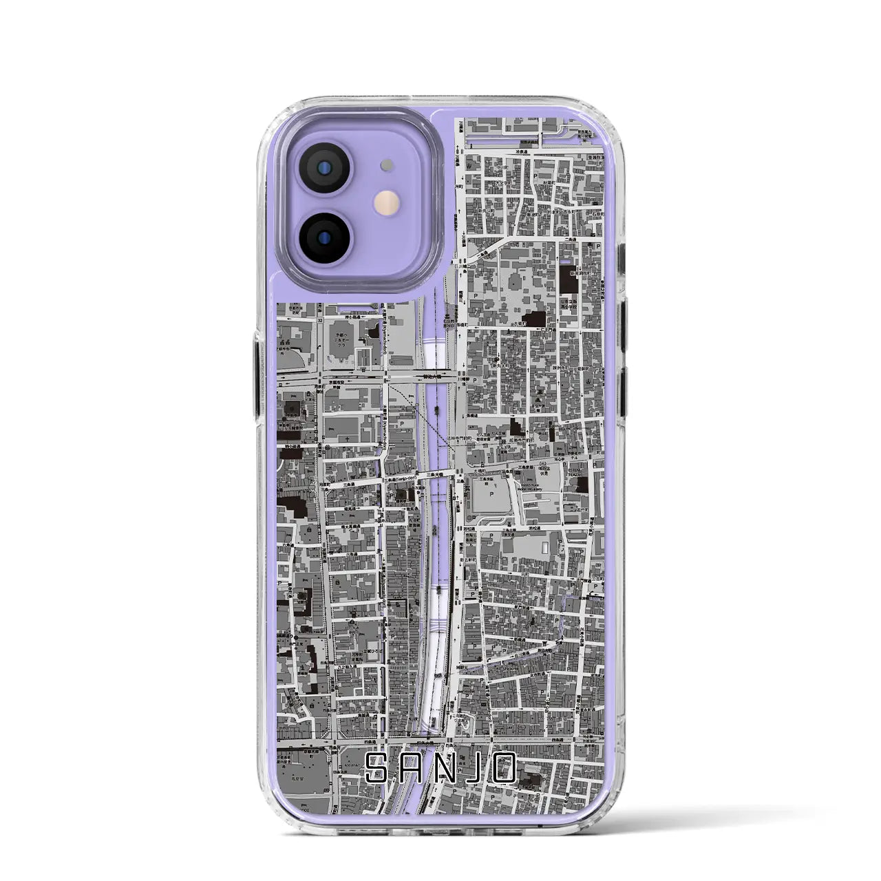 【三条(京都府)】地図柄iPhoneケース(MagSafeタイプ)